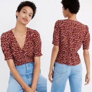 Madewell 100% Silk Floral Blouse